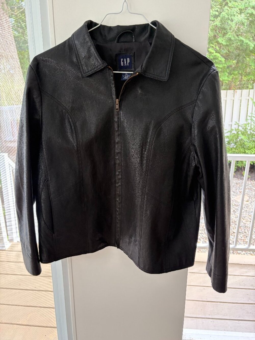 [NEUVE] Veste en Cuir Véritable GAP Noir